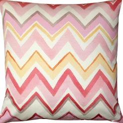 Pacifico Stripes Pink Throw Pillow 20X20