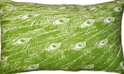 Peacock Green Relief Throw Pillow 12x20