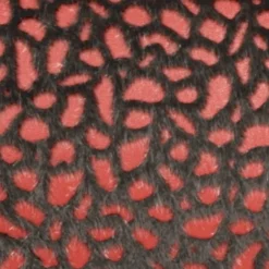 Pebbles in Red 18x18 Faux Fur Throw Pillow