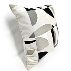 Prism Abstract Black Embroidered Throw Pillow 22x22