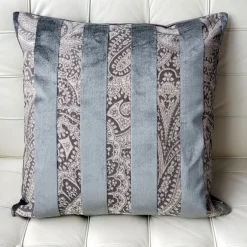 Robert Aluminum Stripe Velvet Pillow 22x22