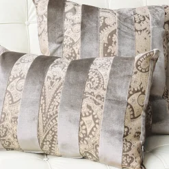 Robert Owl Stripe Velvet Pillow 22x22