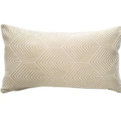 Sahara Cream and Gold Textured Throw Pillow 12x20