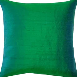 Sankara Emerald Green Silk Throw Pillow 20x20