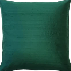 Sankara Forest Green Silk Throw Pillow 20x20