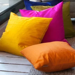 Sankara Fuchsia Pink Silk Throw Pillow 16x16