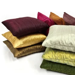Sankara Goldenrod Silk Throw Pillow 16x16