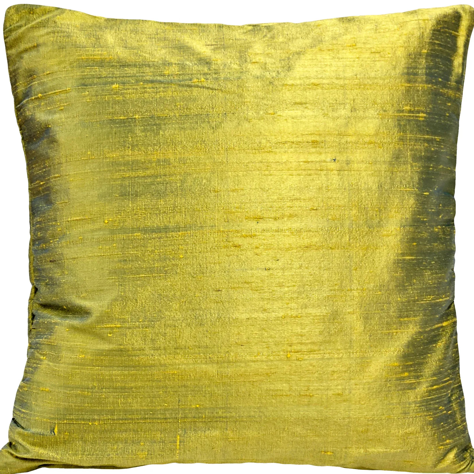 Sankara Iridescent Lime Silk Throw Pillow 16x16