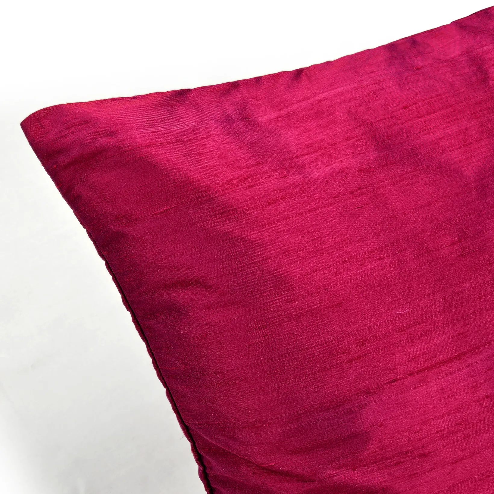 Sankara Raspberry Red Silk Throw Pillow 16x16