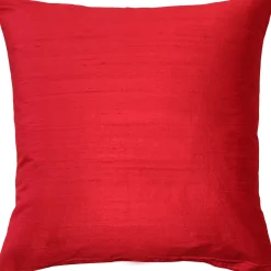 Sankara Red Silk Throw Pillow 18x18