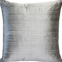 Sankara Silver Silk Throw Pillow 20x20