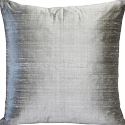 Sankara Silver Silk Throw Pillow 16x16