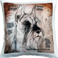 Schnauzer Cropped Ears Dog Pillow 17x17