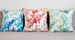 Sea Garden Blue Throw Pillow 20X20