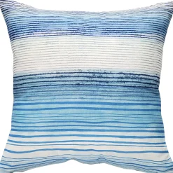Sedona Stripes Blue Throw Pillow 17x17