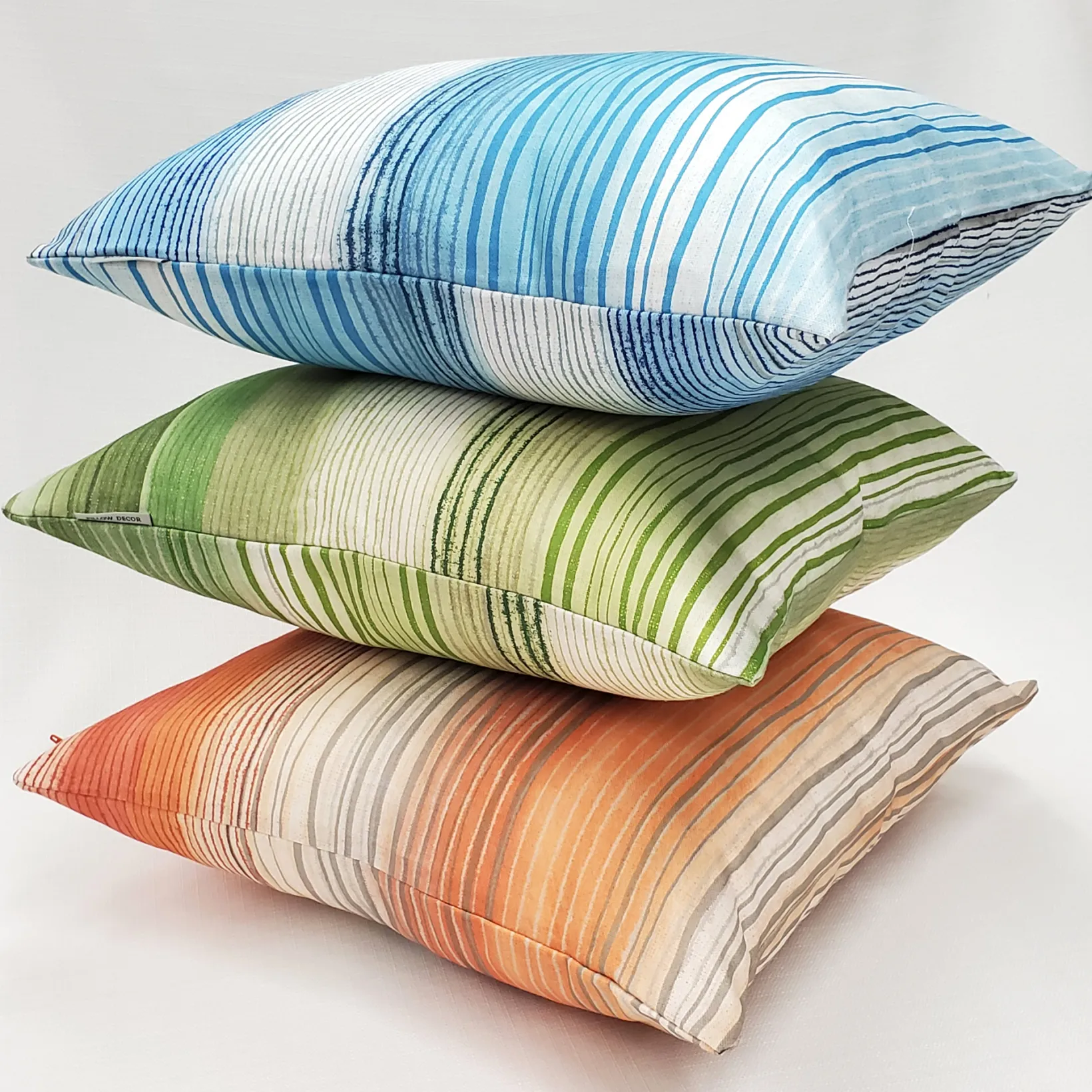 Sedona Stripes Orange Throw Pillow 17x17