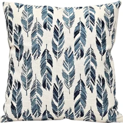 Skyward Plumage Blue Woven Throw Pillow 21x21