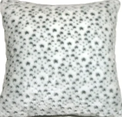 Snow Leopard Faux Fur 20x20 Throw Pillow
