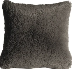 Soft Plush Gray 20x20 Throw Pillow