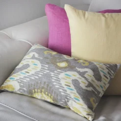 Solo Gray Ikat Throw Pillow 12x20