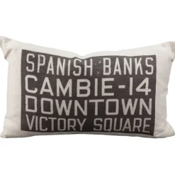 Spanish Banks Bus Scroll Throw Pillow