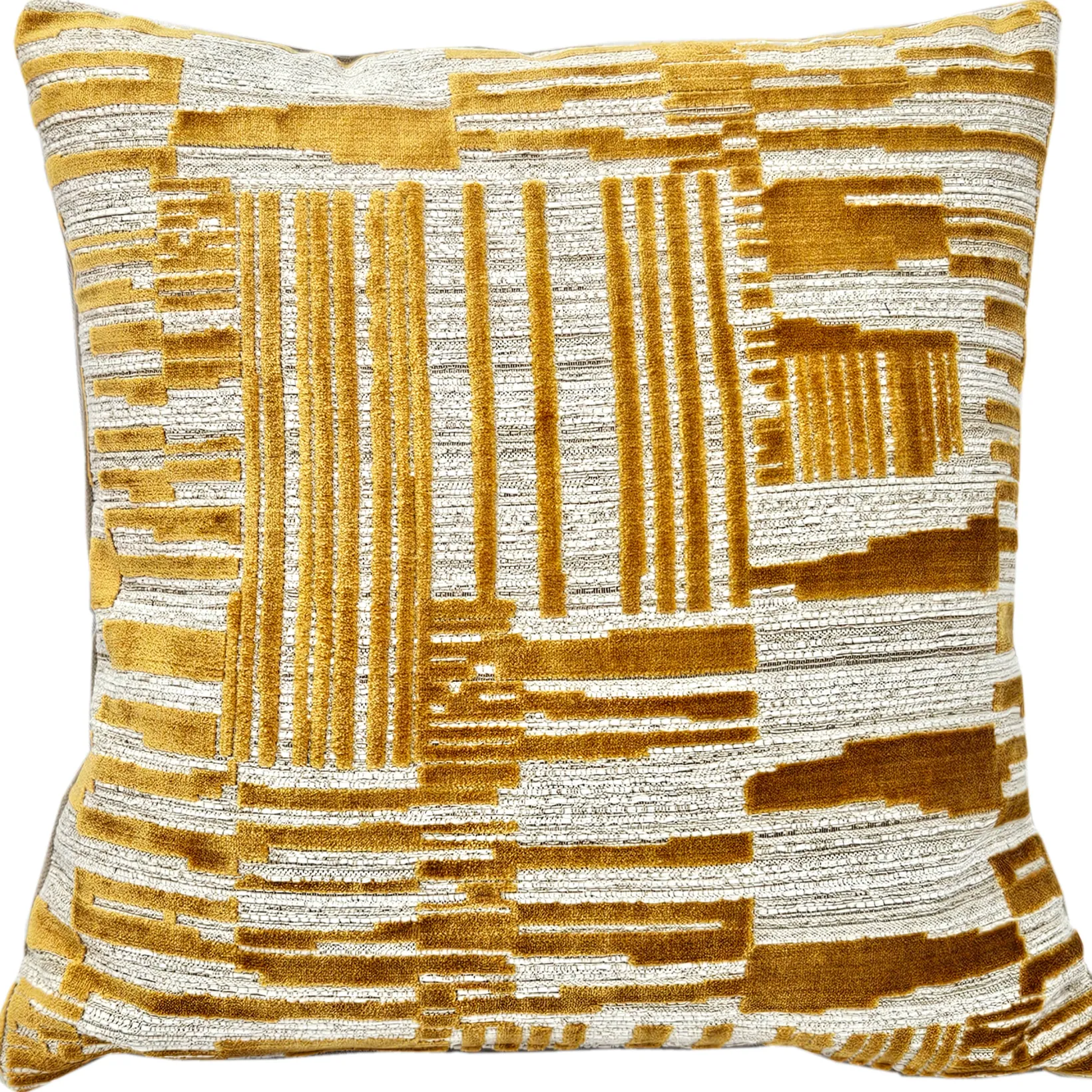 Spanish Steps Gold Velvet Throw Pillow 16x16