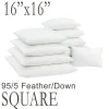 16" Square Feather Down Pillow Form
