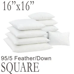16" Square Feather Down Pillow Form