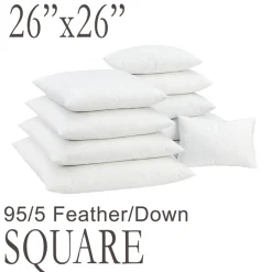 26" Square Feather Down Pillow Form