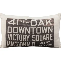 41st and Oak Bus Scroll Throw Pillow