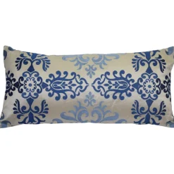 Sumatra Fountain Embroidered Silk Decorative Throw Pillow 12x24
