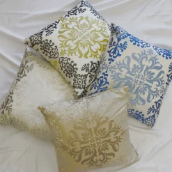 Sumatra Medallion Embroidered Silk Decorative Throw Pillow 21x21