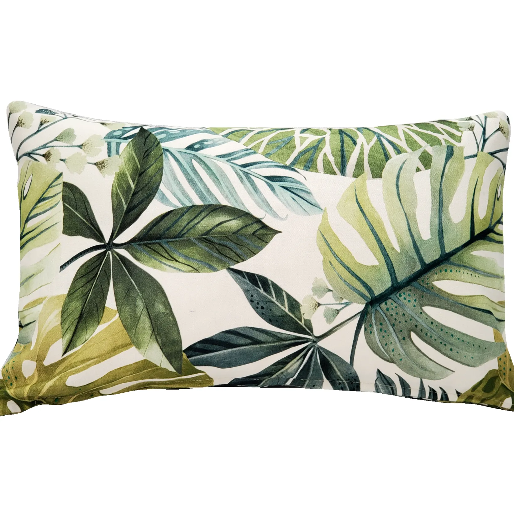 Thai Garden Green Leaf Throw Pillow 12x20