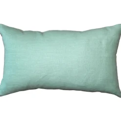 Tuscany Linen Aqua Green Throw Pillow 12x19