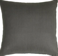 Tuscany Linen Charcoal Gray Throw Pillow 17x17