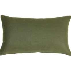 Tuscany Linen Fig Green Throw Pillow 12x19