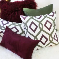 Tuscany Linen Sage Diamond Chain Throw Pillow 19x19