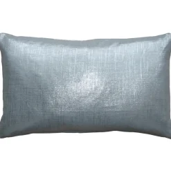 Tuscany Linen Silver Metallic 12x19 Throw Pillow