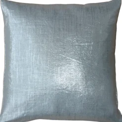 Tuscany Linen Silver Metallic 20x20 Throw Pillow