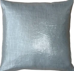 Tuscany Linen Silver Metallic 16x16 Throw Pillow