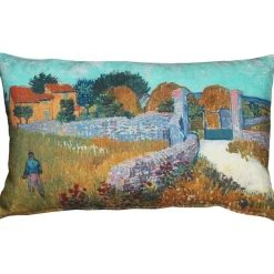 Van Gogh Farmhouse in Provence Throw Pillow