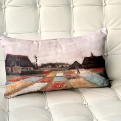 Van Gogh Flower Beds in Holland Throw Pillow