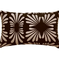 Velvet Daisy Black 12x20 Throw Pillow