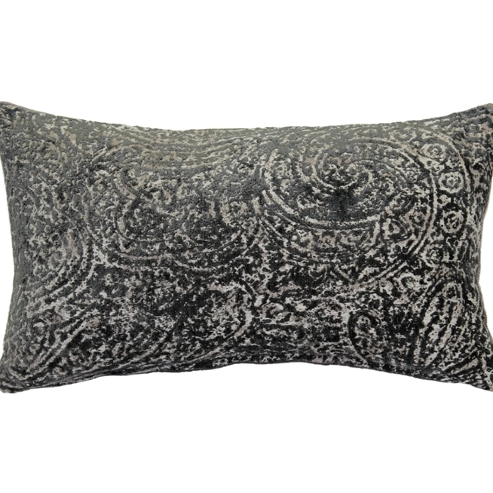 Visconti Gray Chenille Throw Pillow 12x20