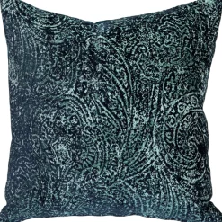 Visconti Teal Blue Chenille Throw Pillow 21x21