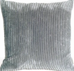 Wide Wale Corduroy 22x22 Dark Gray Throw Pillow
