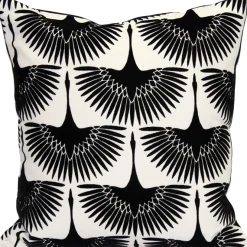 Winter Flock Black and White Throw Pillow 20x20
